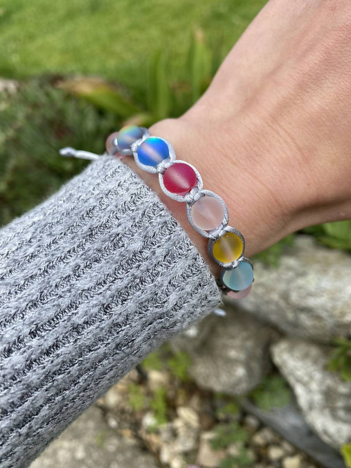 Náramky - Pletený náramok mesačný kameň  - 17562892_