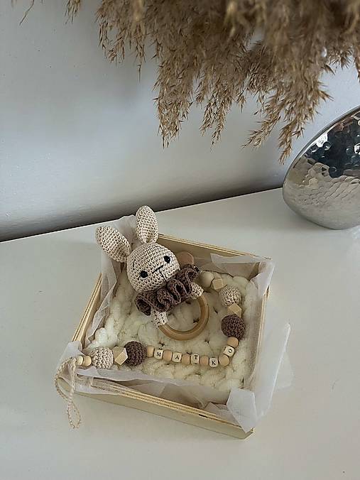 Hračky - Mini-set pre bábätko Zajko/Zajka (hnedá) (Zajko) - 17561289_