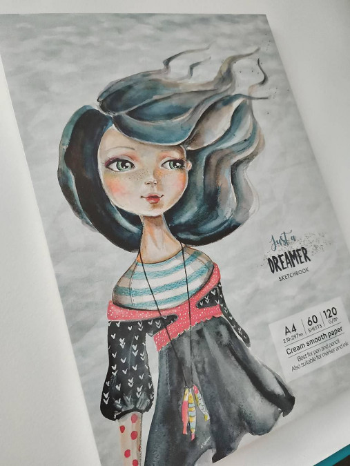 Papier - Skicár Just a Dreamer, formát A4 (120g/m2, 60 listov) - 17561481_