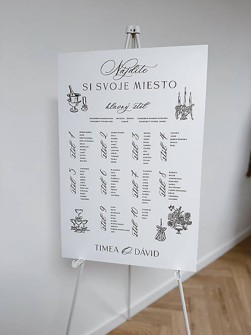 Papiernictvo - Tabuľa zasadací poriadok minimalistic - 17563541_