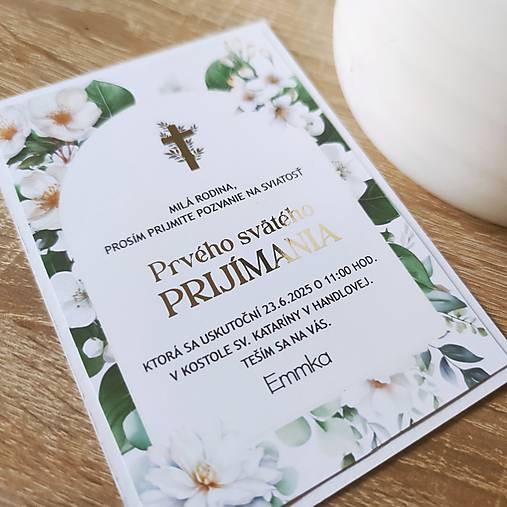 Papiernictvo - pozvánka na 1. sväté prijímanie- zlatá - 17563151_