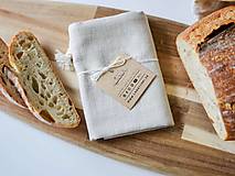 Úžitkový textil - Ľanové vrecko na chlieb - 17564793_