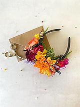 Čiapky, čelenky, klobúky - Frida obojstranná čelenka "cesta do záhrady snov" - oranžový kvet - 17563529_