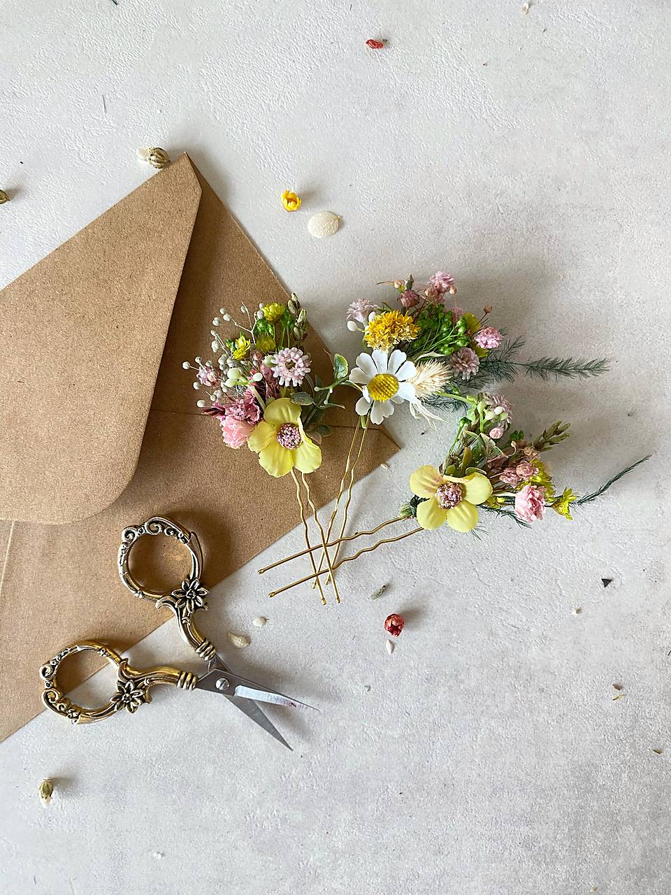 Kvetinové vlásenky "lúče slnka na lupeňoch kvetov" " 