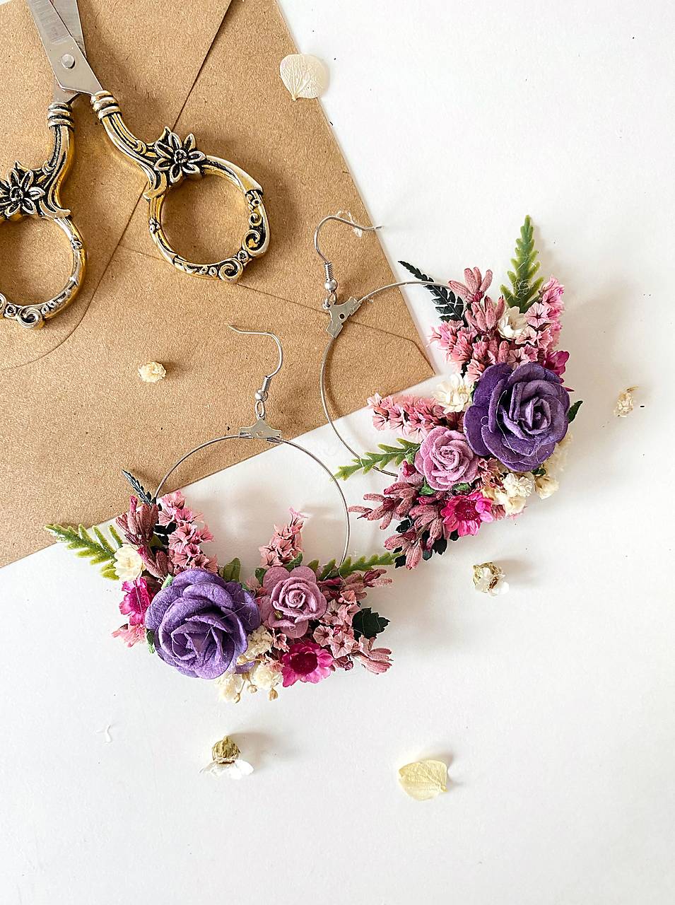 Kvetinové náušnice "tiché večery" 