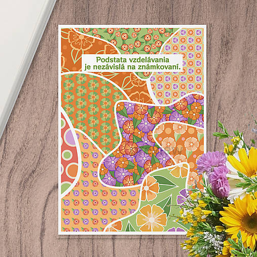 Hračky - Linajková podložka do zošita Fľaky chaosu floral with leaves - 17564079_