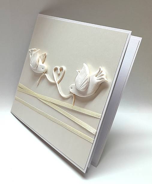 Papiernictvo - Svadobné blahoželanie s holubicami ... - 17567513_