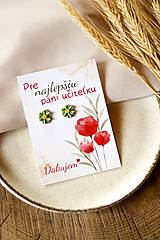 Náušnice - PANI UČITEĽKE - náušnice kvietky  (zelená) - 17566434_