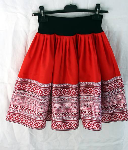 Sukne - Sukňa. Folklórna suknička "Horehronie"II (detská - Červená) - 17567046_