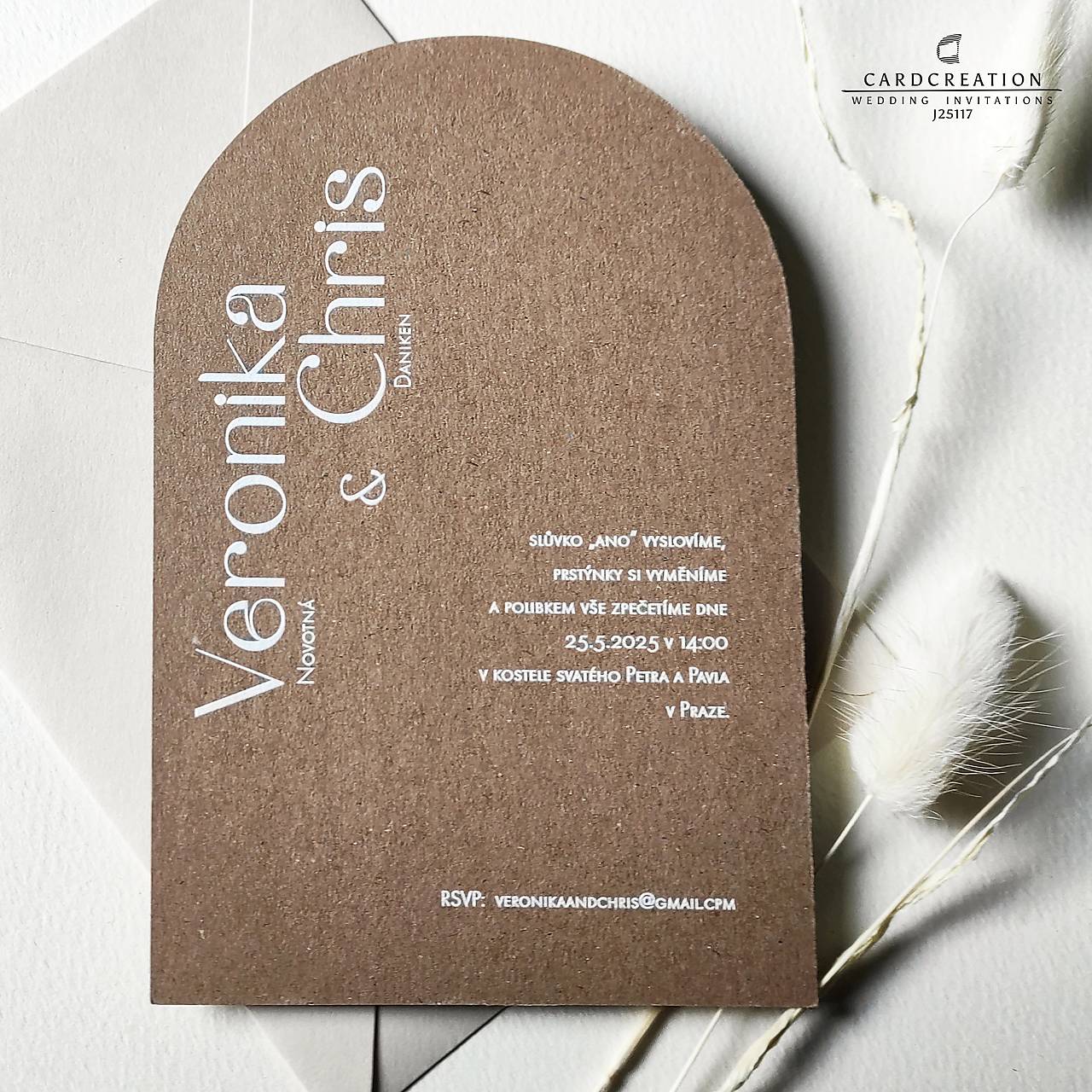 Minimalistické svadobné oznámenie J25117
