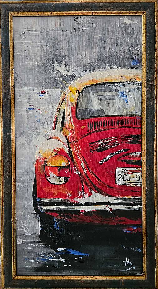 Obrazy - Obraz "Veterán - VW" - 20x40 cm, zarámovaný - 17565912_