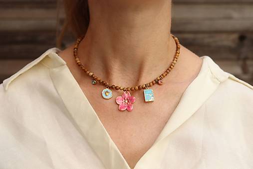 Choker jaspis s príveskami