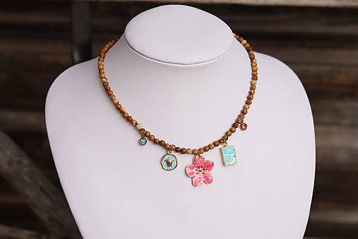 Choker jaspis s príveskami