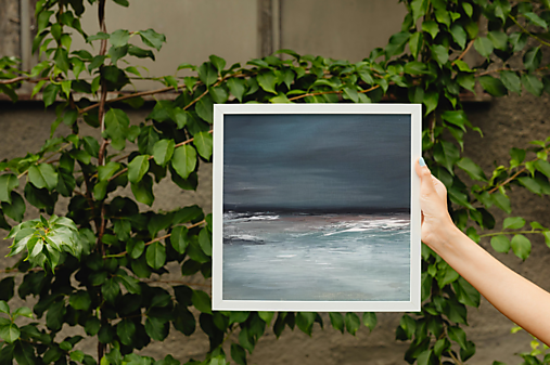 Obrazy - Mini art print - Oceán pred búrkou - 17566741_