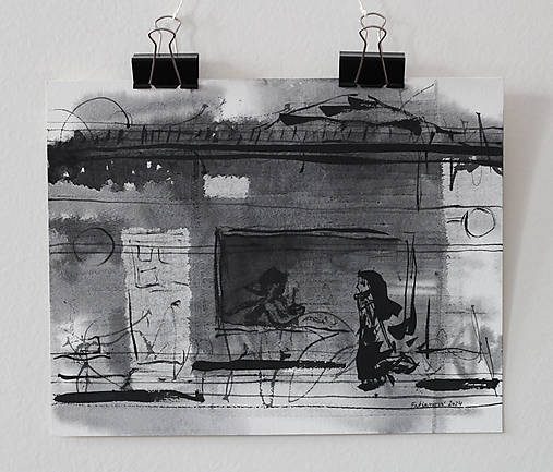 Akvarelový obraz - Dám si aj kávu aj čaj