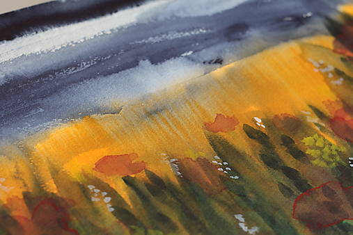 Akvarelový obraz - Pred búrkou