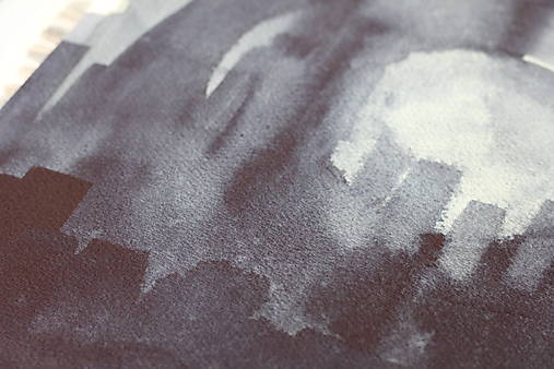 Akvarelový obraz - Nad mestom