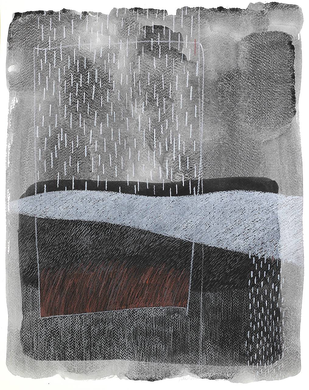 Akvarelový obraz - V daždi