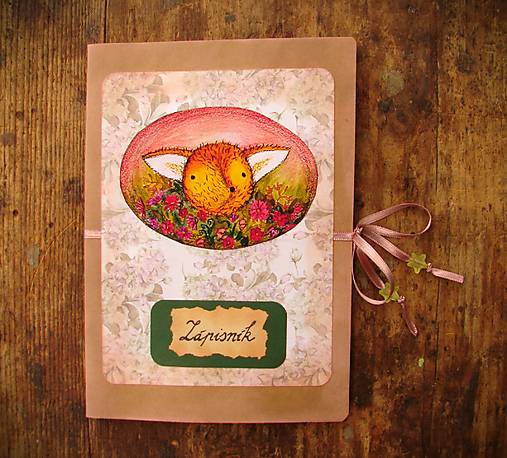 Papiernictvo - zápisník + nálepky: PUPY medzi kvetmi - 17568399_