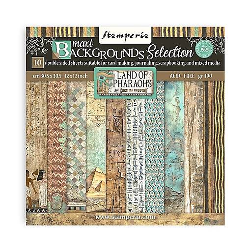 Papier - Stamperia Scrapbook papier Land of Pharaohs Background 12 x 12 - 17569170_