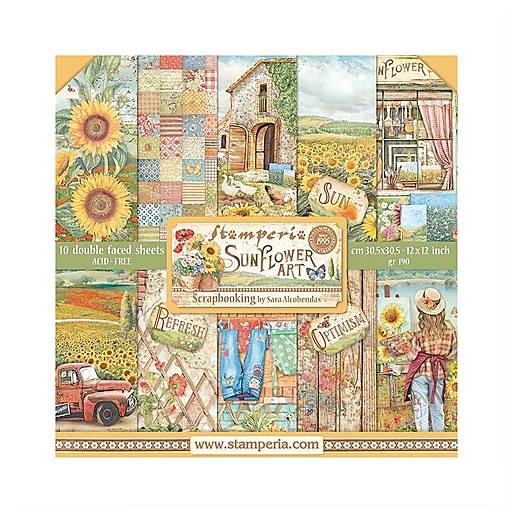 Papier - Scrapbook papier Stamperia SunFlower Art 12 x 12 - 17569245_