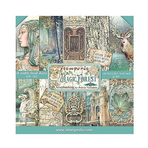 Papier - Scrapbook papier Stamperia Magic Forest 12 x 12 - 17569357_