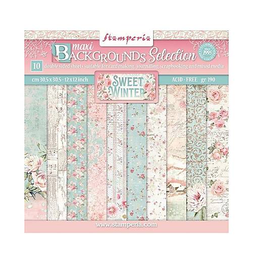 Papier - Scrapbook papier Stamperia Sweet Winter Backgrounds Selection 12 x 12 - 17570023_