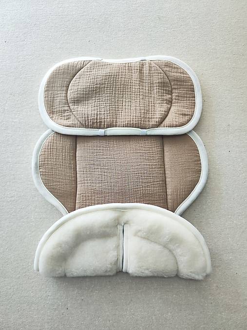 Detský textil - Vlnienka podložka do autosedačky Cybex Cloud T 100% Merino top super wash Natural 100% Mušelin béžový - 17569564_