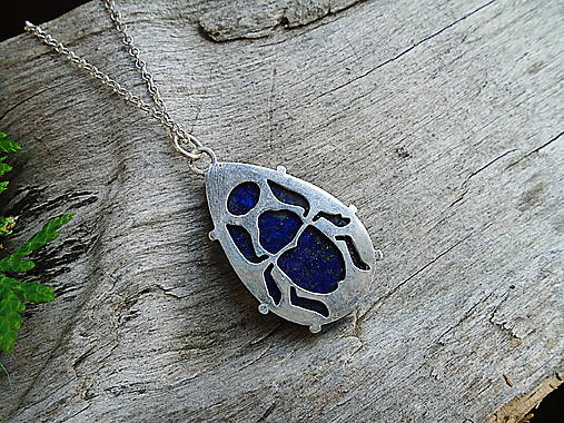 Strieborný prívesok Ag925 Lapis Lazuli  Skarabeus