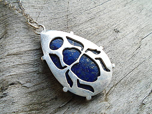 Strieborný prívesok Ag925 Lapis Lazuli  Skarabeus