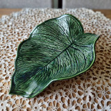 Nádoby - Green Leaf keramicky tanier - 17568527_