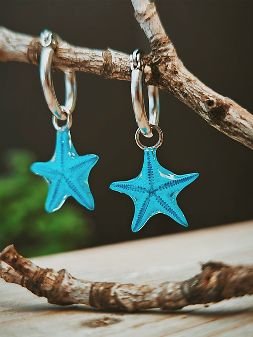 Náušnice krúžky s hviezdicou 