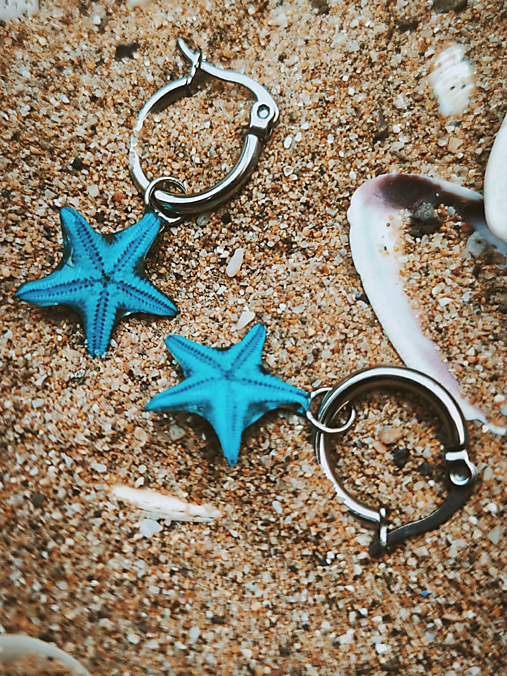 Náušnice krúžky s hviezdicou 