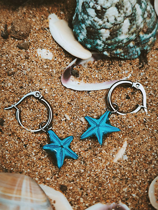 Náušnice krúžky s hviezdicou 