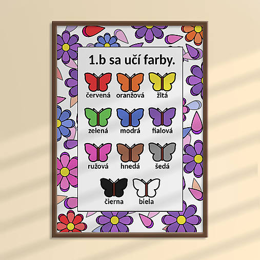 Hračky - Učenie sa farieb floral with petals - poster - 17568365_