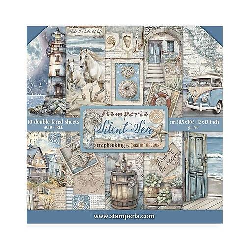 Papier - Stamperia Scrapbook papier Silent Sea 12 x 12 - 17571675_