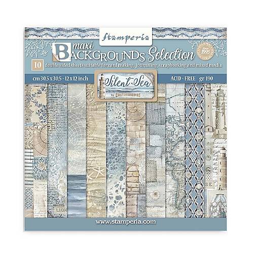 Papier - Stamperia Scrapbook papier Silent Sea Backgrounds 12 x 12 - 17571677_