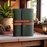 Papiernictvo - Minimalistický kožený zápisník A6 tmavozelený  - 17570565_