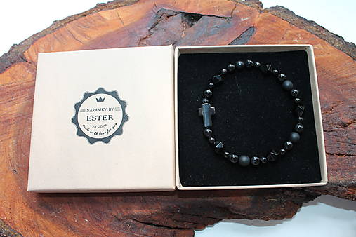 Náramky - BLACK CROSS _Luxusný Ochranný náramok - 17571272_