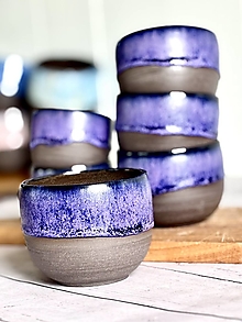 Nádoby - Purple Twilight - pohárik cappuccino (200ml, bez uška) - 17571190_
