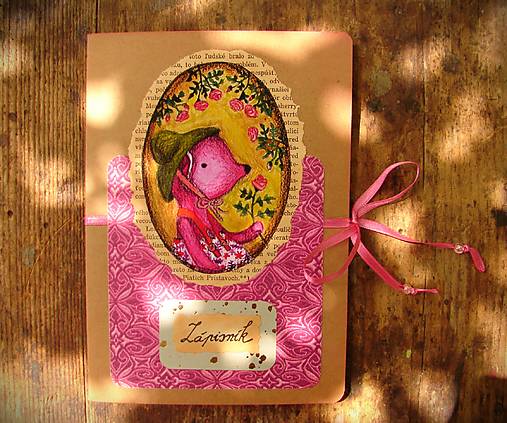 Papiernictvo - zápisník + nálepky: PUPY a ružičky II. - 17572431_