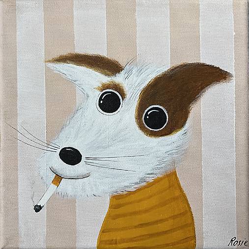 Rexík, originál obraz 20x20