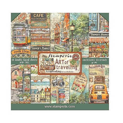 Papier - Stamperia Scrapbook papier Art of travelling12 x 12 - 17574169_