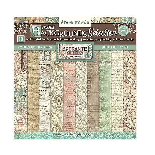 Papier - Stamperia Scrapbook papier Brocante Antiques Backgrounds 12 x 12 - 17574386_