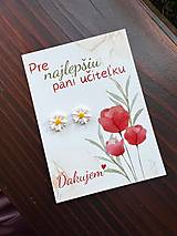 Náušnice - PANI UČITEĽKE - náušnice kvietky  (biela) - 17574771_