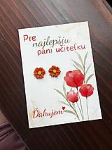 Náušnice - PANI UČITEĽKE - náušnice kvietky  (oranžová) - 17574942_