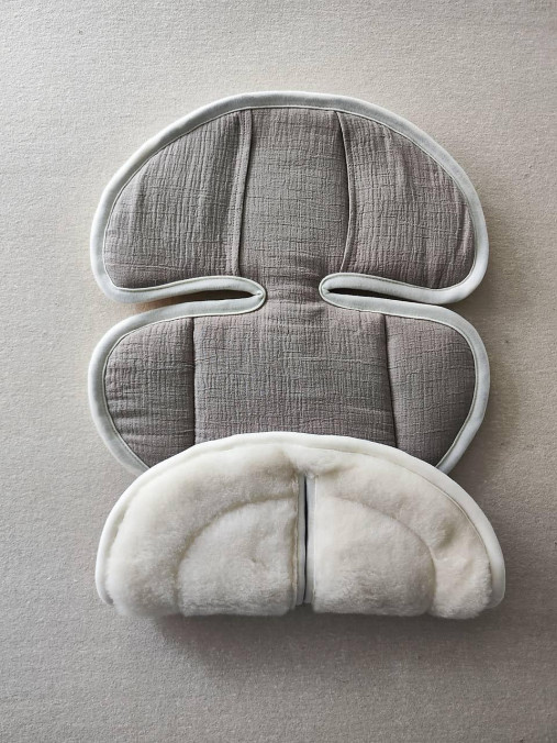 Detský textil - VLNIENKA novorodenecká zmenšovacia vložka do autosedačky Maxi cosi Tinca Merino   Mušelin Bambus Beige - 17575884_