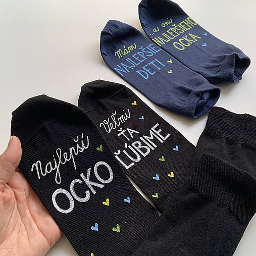 Maľované ponožky pre najlepšieho ocka / tata / tatina / ocinka