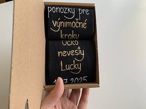 Maľované ponožky pre ocka nevesty čierne folk