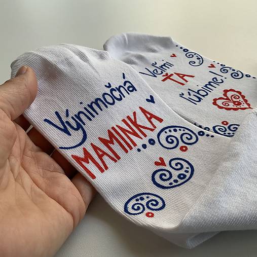Maľované  ponožky pre výnimočnú MAMINKU